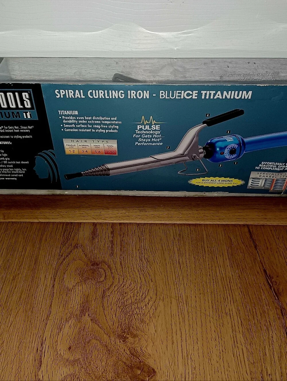 NIB Hot Tools Blue Ice Titanium Spiral Curling Iron – Pulse Technology Styler